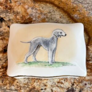 Hand-Painted Bedlington Terrier Vintage Cigarette/Decorative Box -Signed